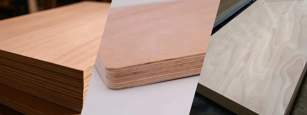 Detaillierte Oberfläche des Okoumé-Sperrholzes, die die feine, gleichmäßige Maserung und die glatte Okoumé-Furnieroberfläche hervorhebt.