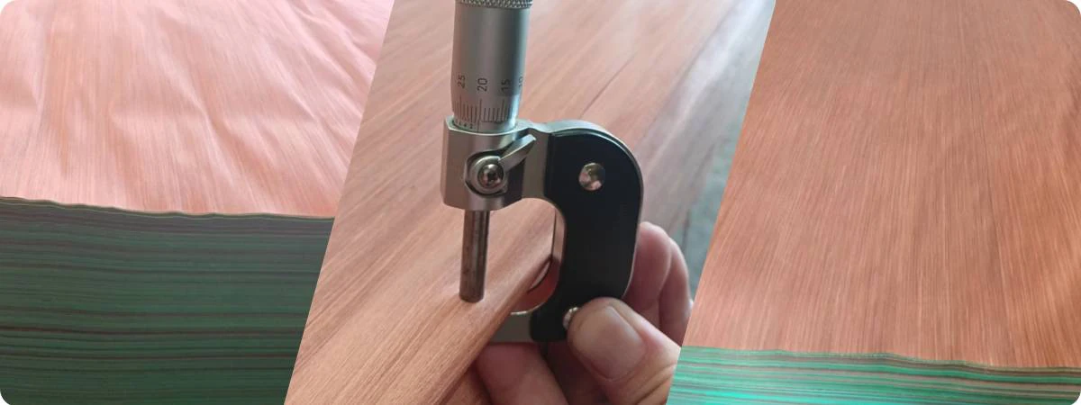 Recon Gurjan Furnier mit gleichmäßiger, gerader Maserung und sattem, rotbraunem Farbton
